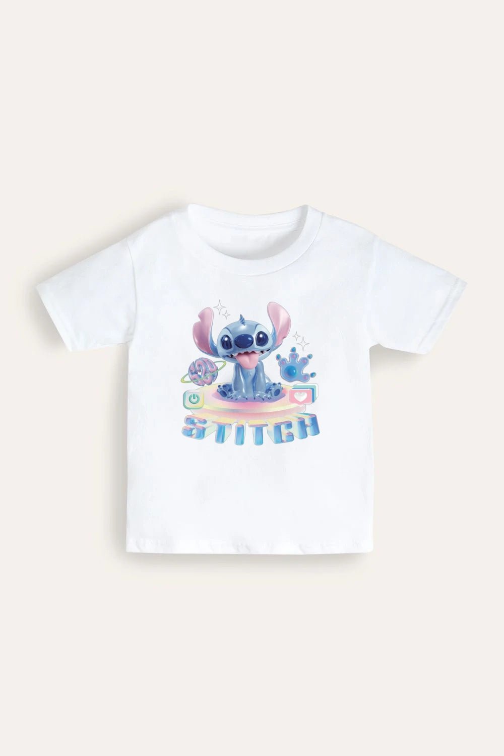 Disney Girls White 3D Stitch T-Shirt - Brand Threads