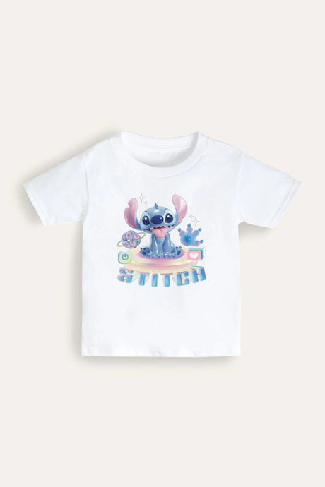 Disney Girls White 3D Stitch T-Shirt - Brand Threads