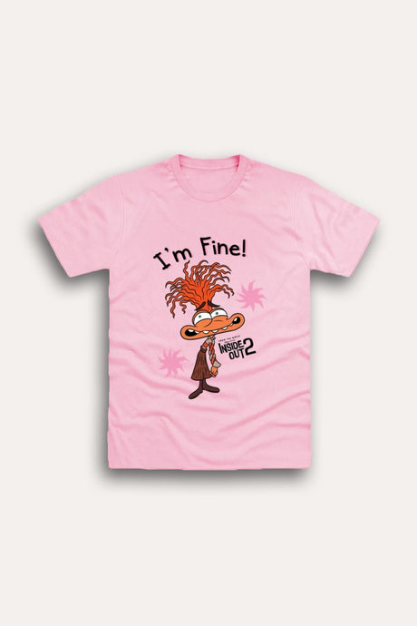 Disney Inside Out 2 Girls Pink T-Shirt – I’m Fine! - Brand Threads