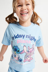 Disney Lilo And Stitch Girls Long Leg Pyjama Set - Brand Threads