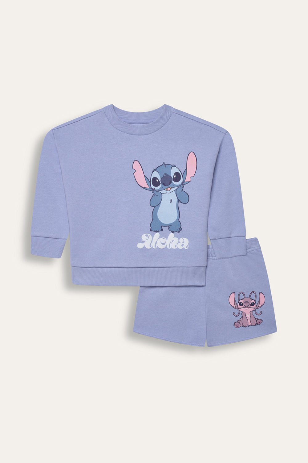 Disney Lilo And Stitch Girls Sweatshirt And Shorts Set - Brand Threads
