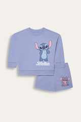 Disney Lilo And Stitch Girls Sweatshirt And Shorts Set - Brand Threads