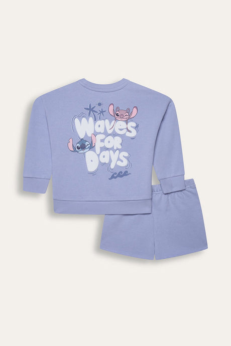 Disney Lilo And Stitch Girls Sweatshirt And Shorts Set - Brand Threads