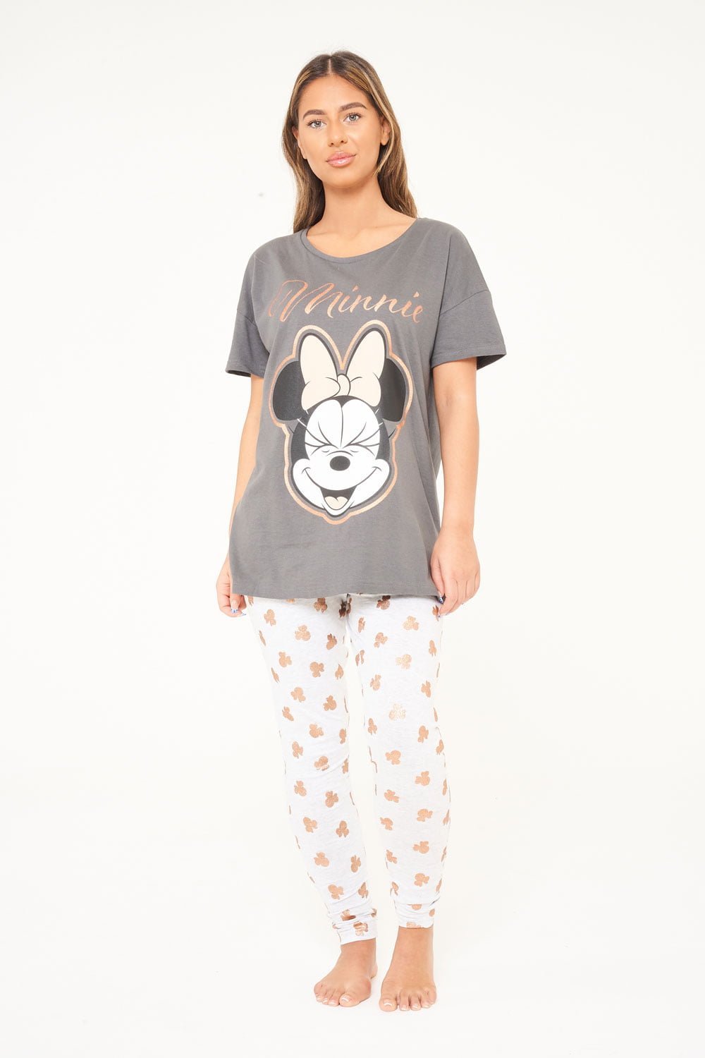 Disney Minnie Mouse BCI Cotton Grey Pyjamas - Brand Threads