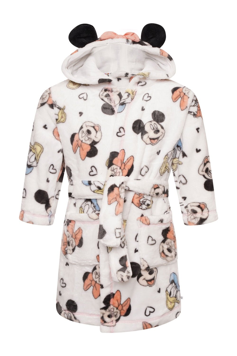 Disney Minnie Mouse Girls 3D Ears Super - soft Recycled Polyester Dressing Gown - Brand Threads