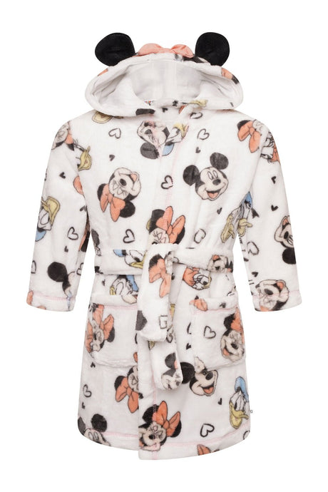 Disney Minnie Mouse Girls 3D Ears Super - soft Recycled Polyester Dressing Gown - Brand Threads