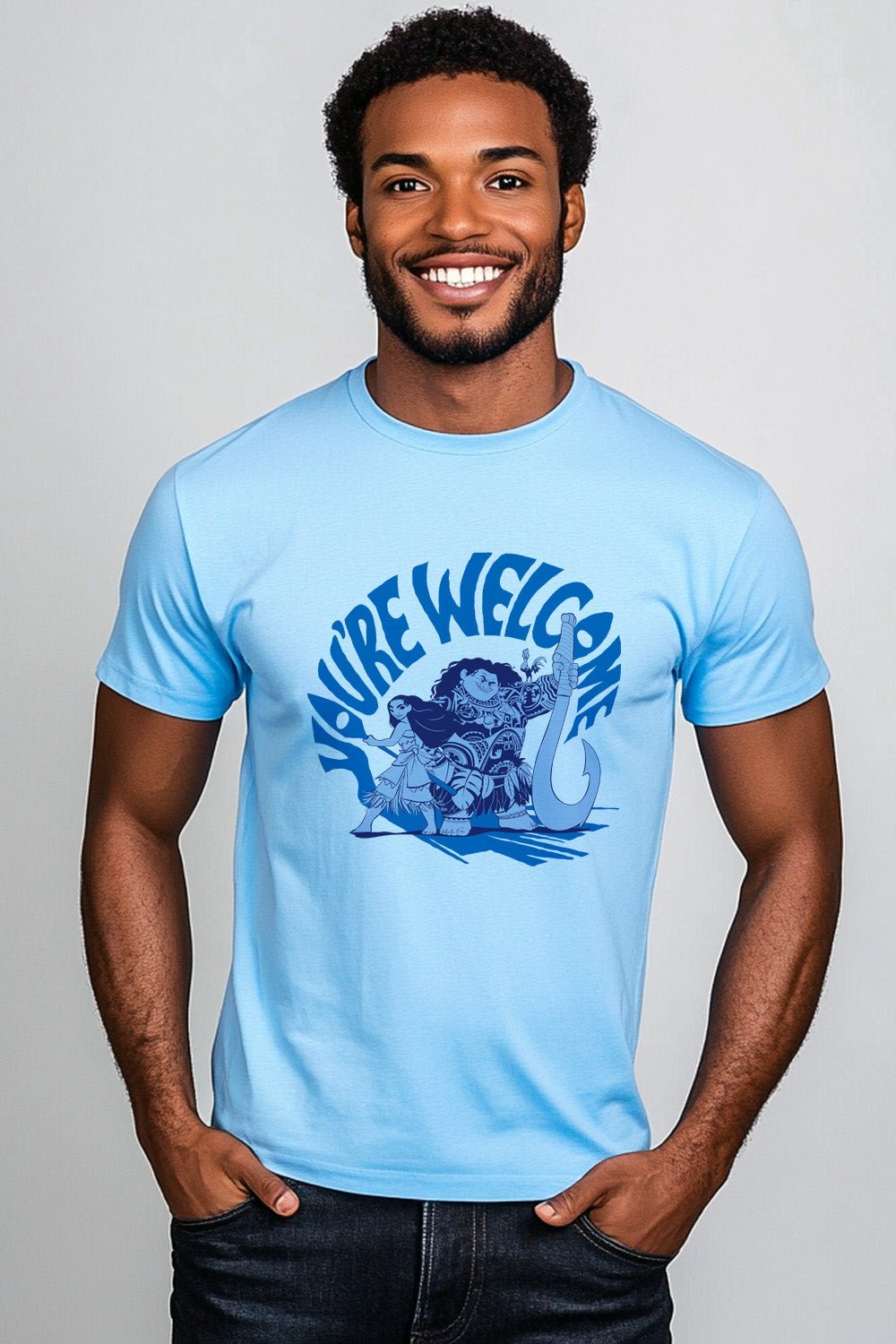 Disney Moana Featuring Maui Men’s Blue T-Shirt - Brand Threads