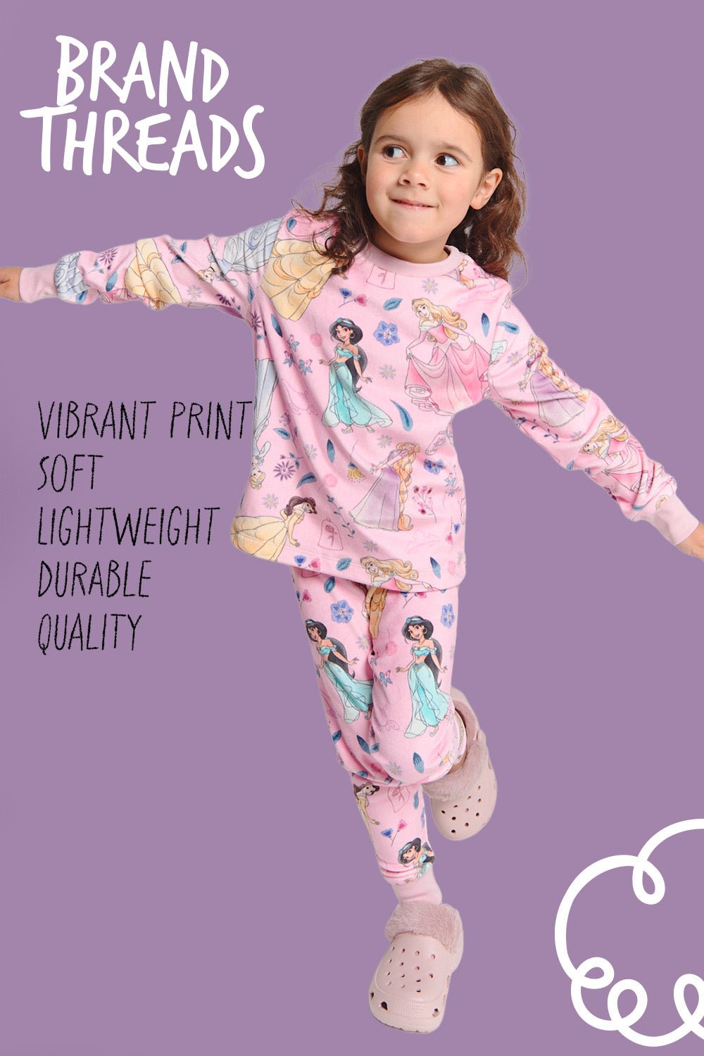 Disney Princess Girls Fleece Pyjamas - Brand Threads