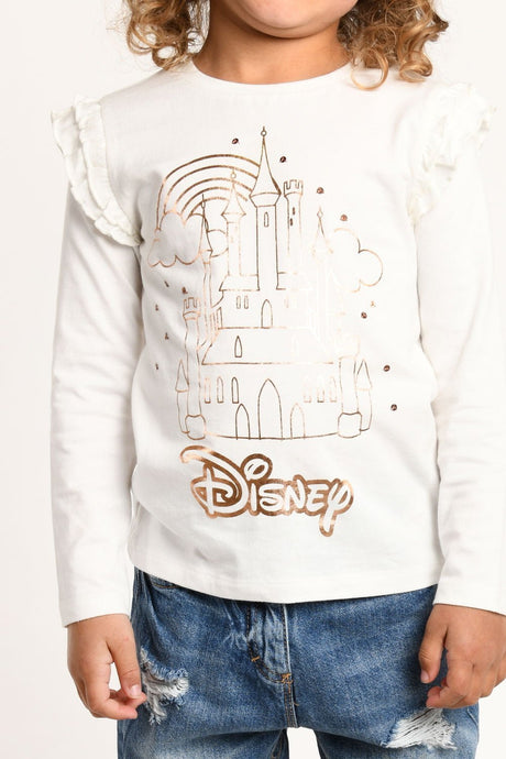Disney Princess Girls Long Sleeve Castle Top - Brand Threads