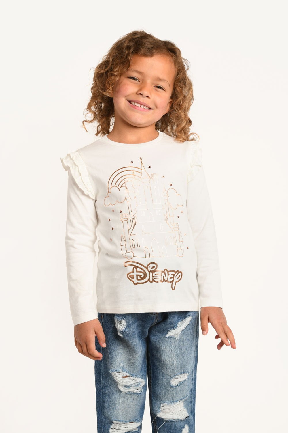 Disney Princess Girls Long Sleeve Castle Top - Brand Threads