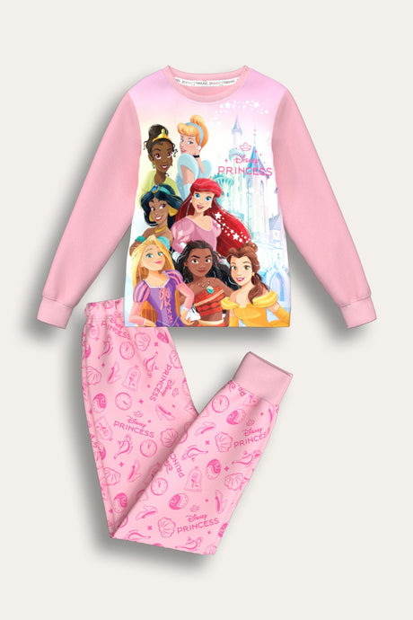 Disney Princesses Girls Pink Pyjama Set - Brand Threads