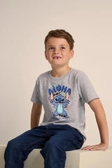 Disney Stitch Girls Grey T-Shirt - Brand Threads