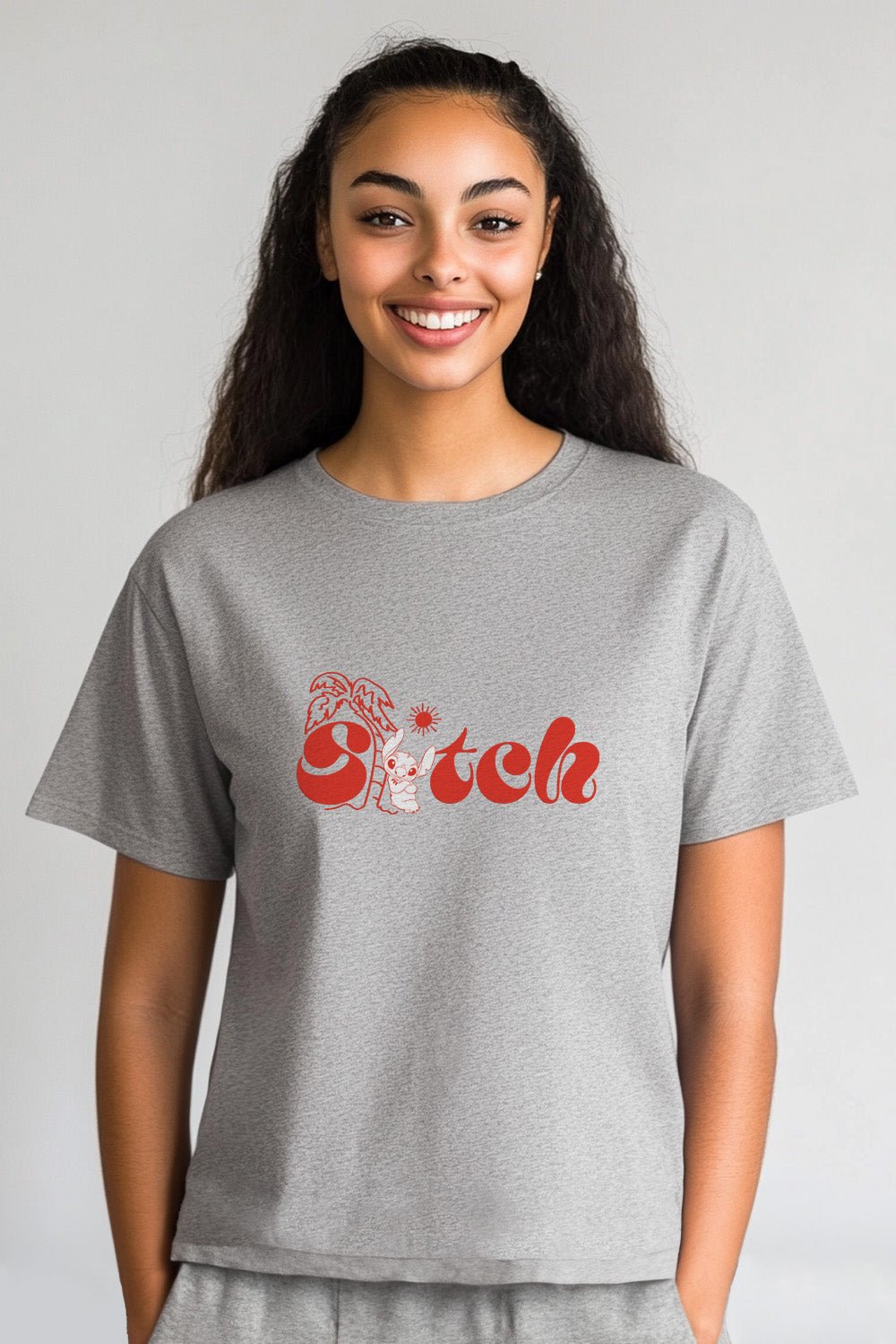 Disney Stitch Women’s Grey T-Shirt - Brand Threads