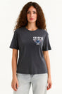 Disney Stitch Women’s T-Shirt – Charcoal Grey 100% Cotton Short Sleeve Tee - Brand Threads