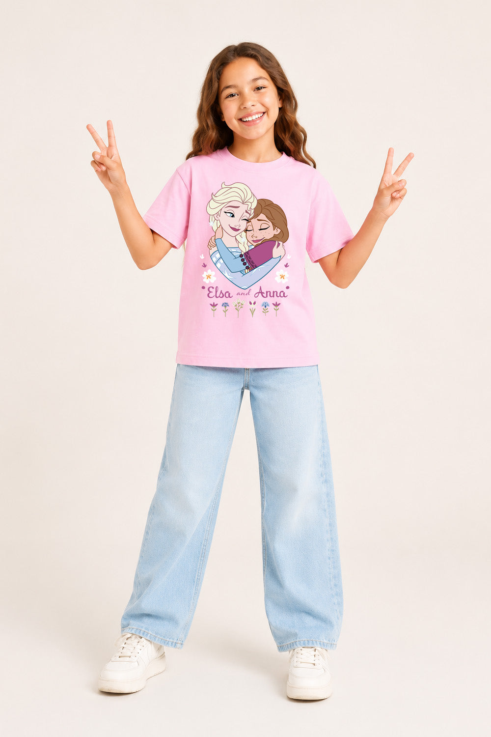 Girls Frozen Elsa and Anna T-Shirt