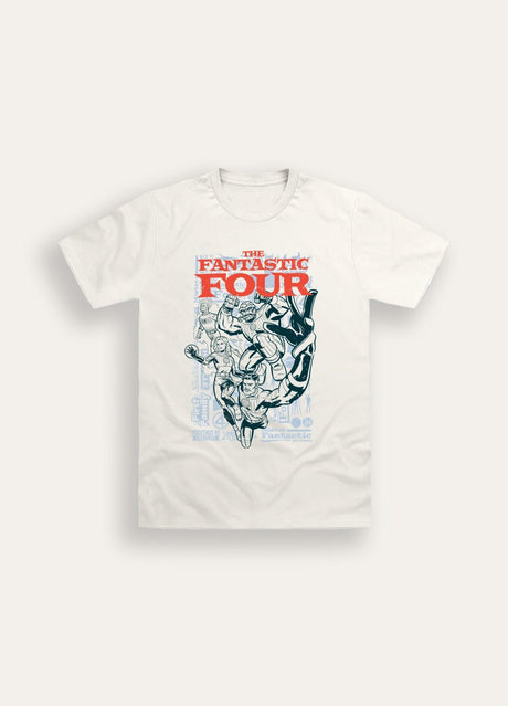 Fantastic Four Adults T-Shirt – Natural Cotton Marvel Tee - Brand Threads