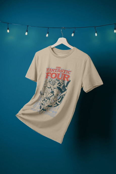 Fantastic Four Adults T-Shirt – Natural Cotton Marvel Tee - Brand Threads