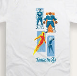 Fantastic Four Adults T-Shirt - White Cotton Marvel Tee - Brand Threads