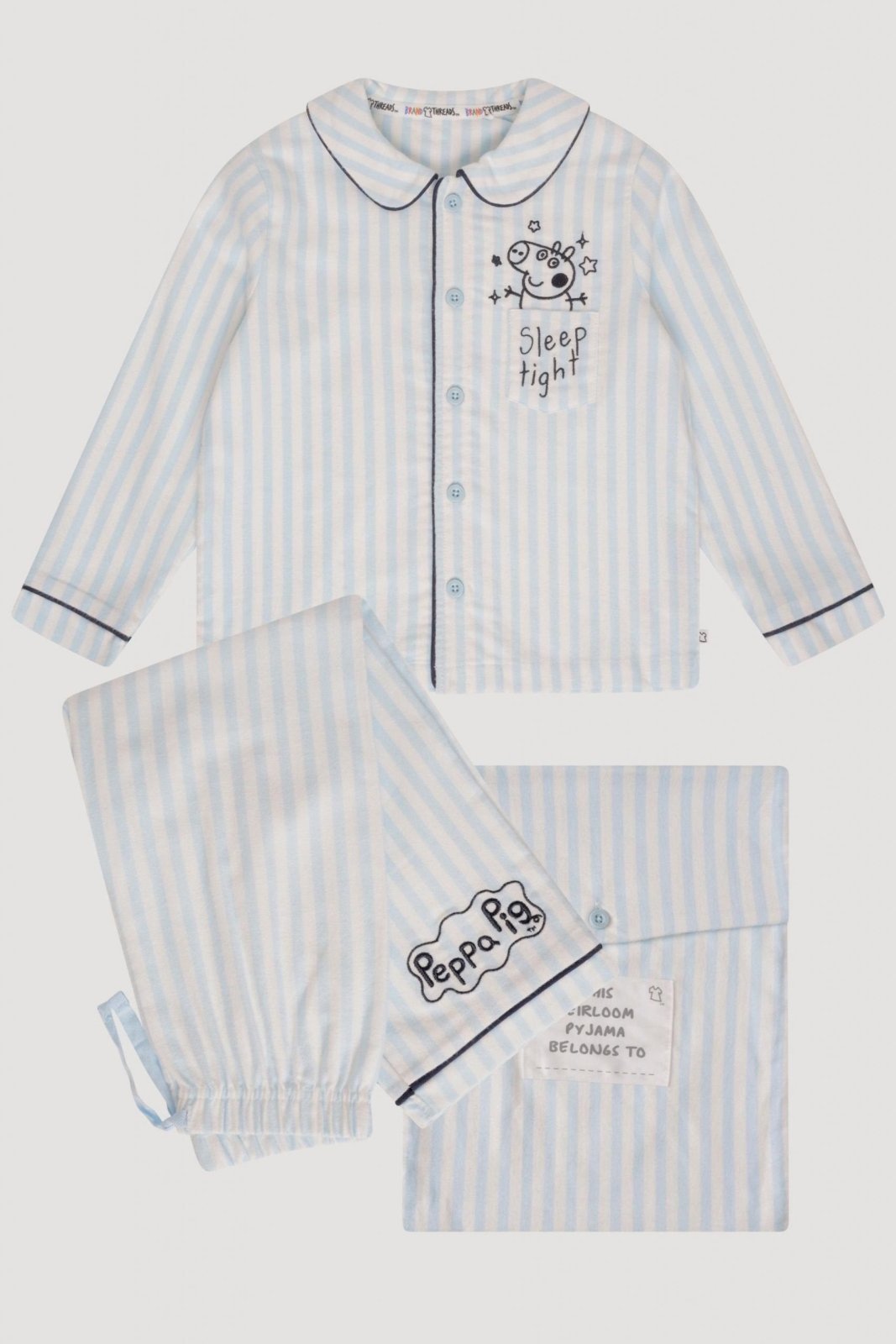 George Pig Boys Heirloom 100% Organic Cotton Classic Pyjamas - Brand Threads