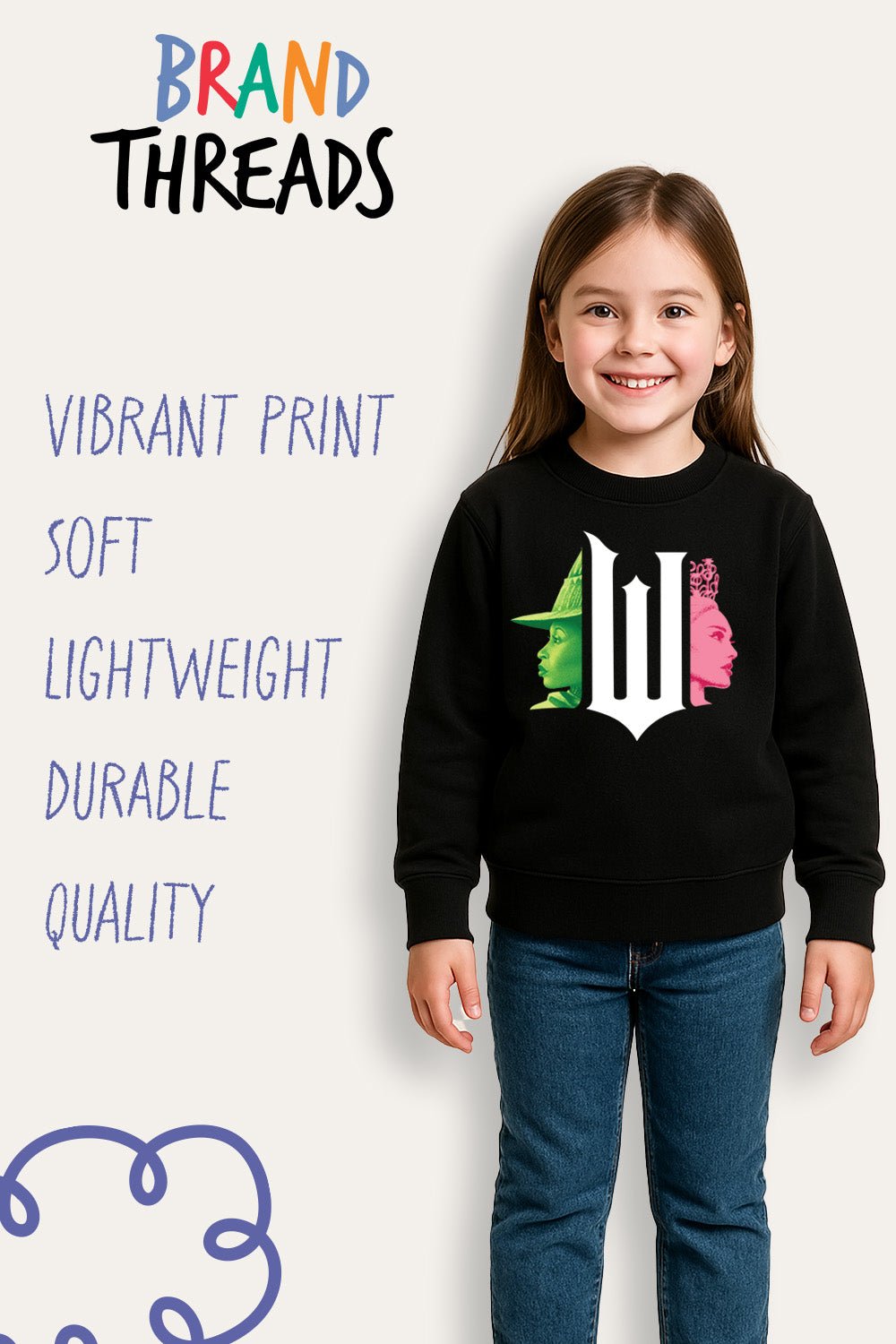 Girls Black Wicked Sweatshirt - Brand Threads