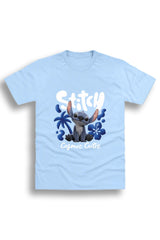 Girls Blue Stitch Movie T-Shirt – Disney Lilo & Stitch Graphic Top - Brand Threads