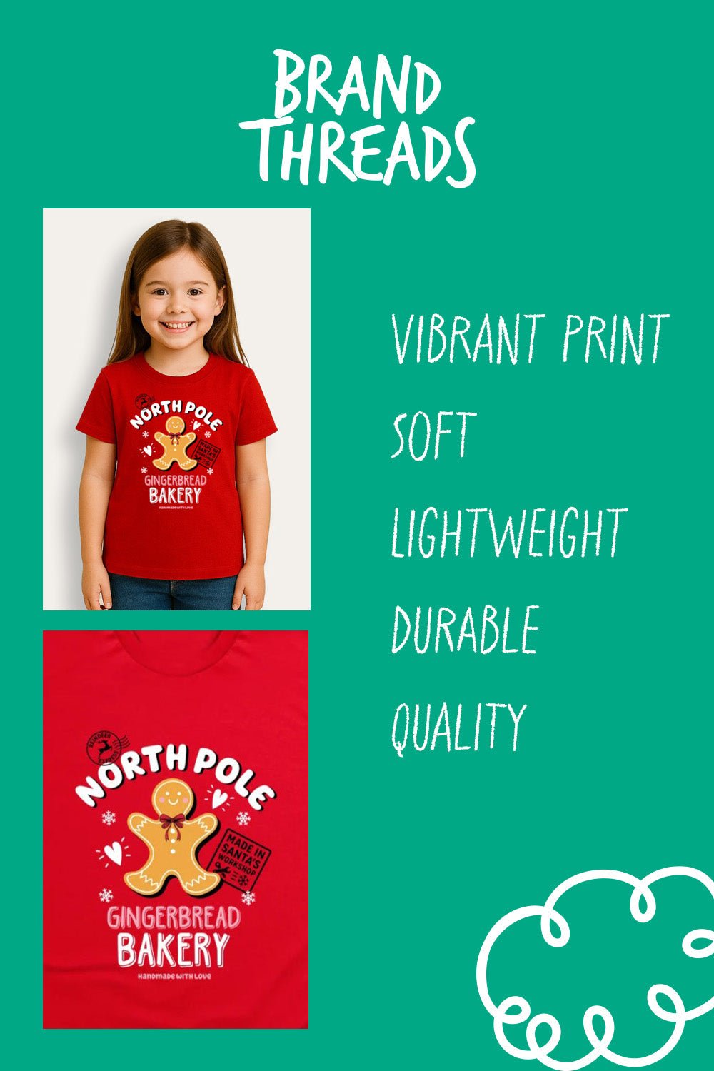 Girls Christmas T-Shirt - Brand Threads