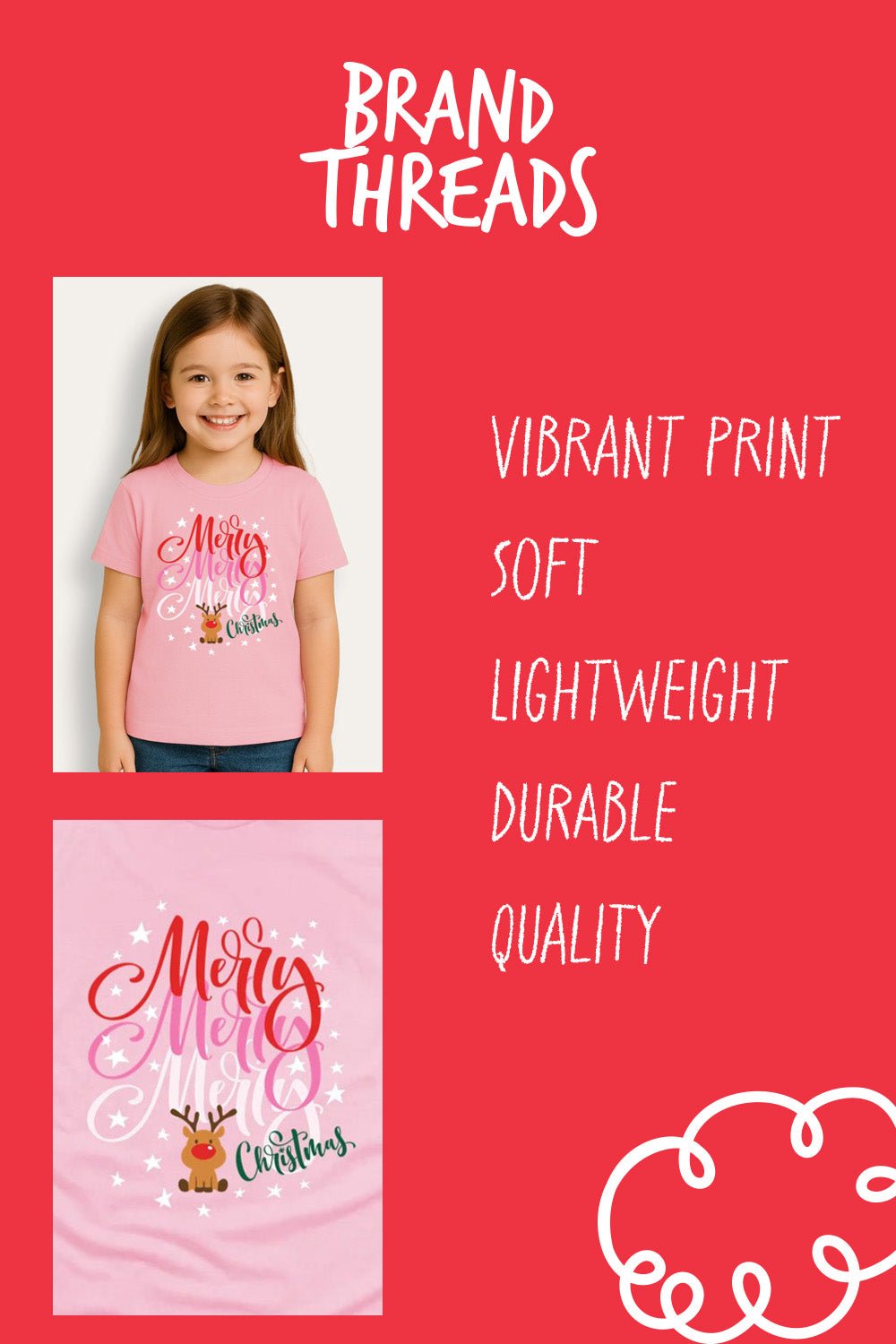 Girls Christmas T-Shirt - Brand Threads