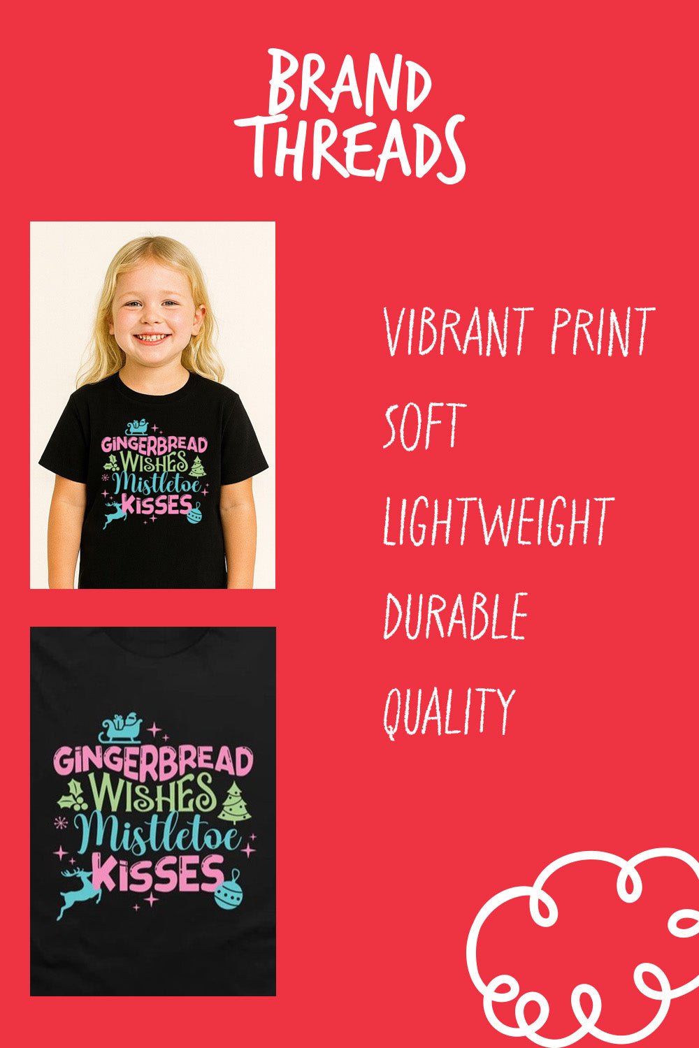 Girls Christmas T-Shirt - Brand Threads