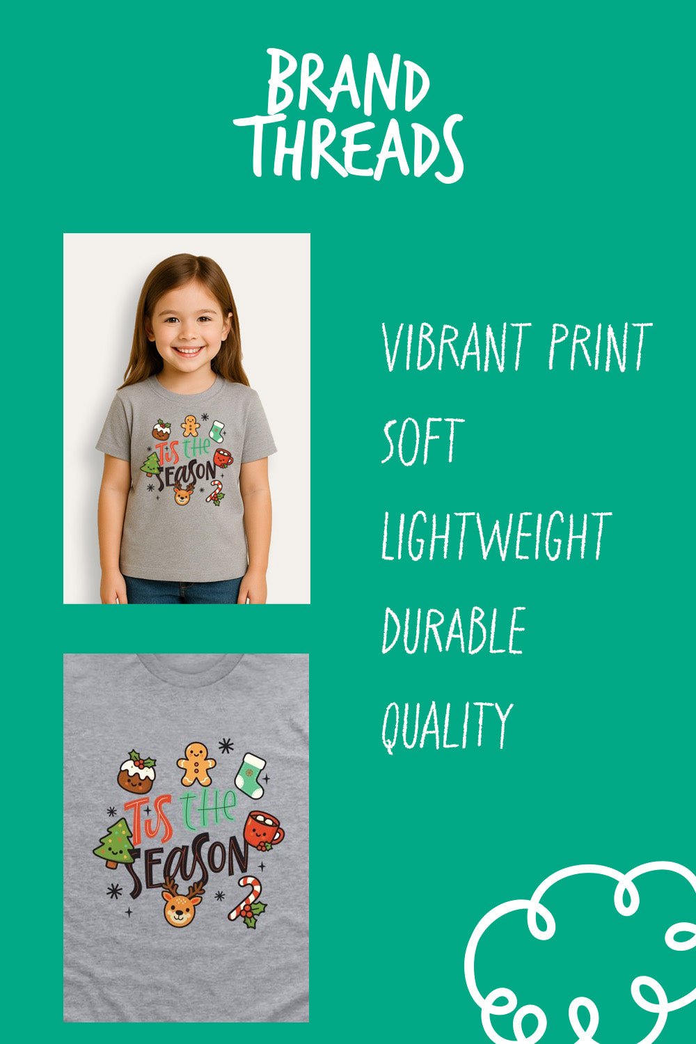 Girls Christmas T-Shirt - Brand Threads
