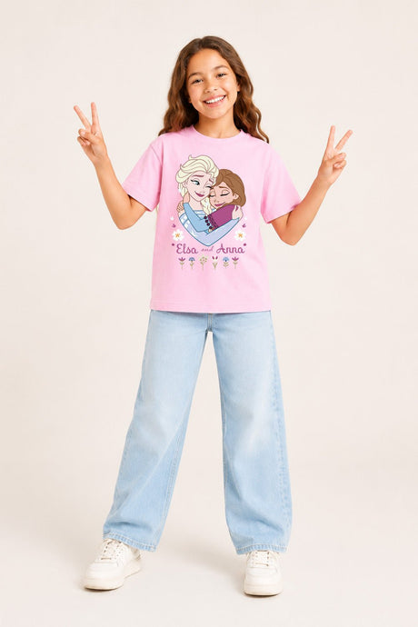 Girls Frozen Elsa and Anna T-Shirt - Brand Threads
