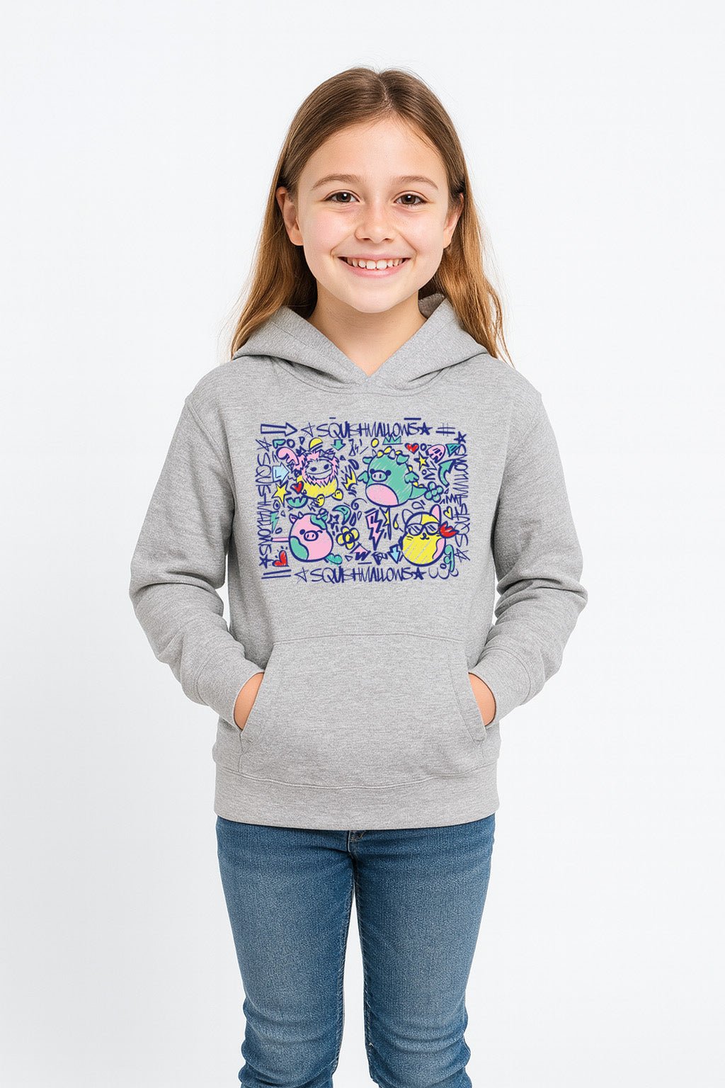 Girls Grey Squishmallows Hoodie - Brand Threads