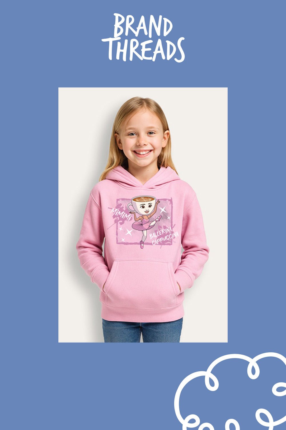 Girls Italian Brainrot “Ballerina Cappucina” Hoodie - Brand Threads