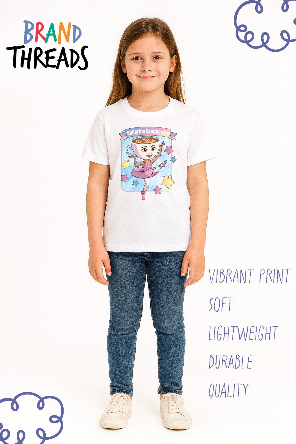 Girls Italian Brainrot White T-Shirt - Brand Threads