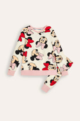 Girls Minnie Mouse All Over Print Pyjamas - Brand Threads