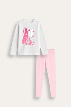 Girls Pink And White Wicked Pyjamas - Brand Threads