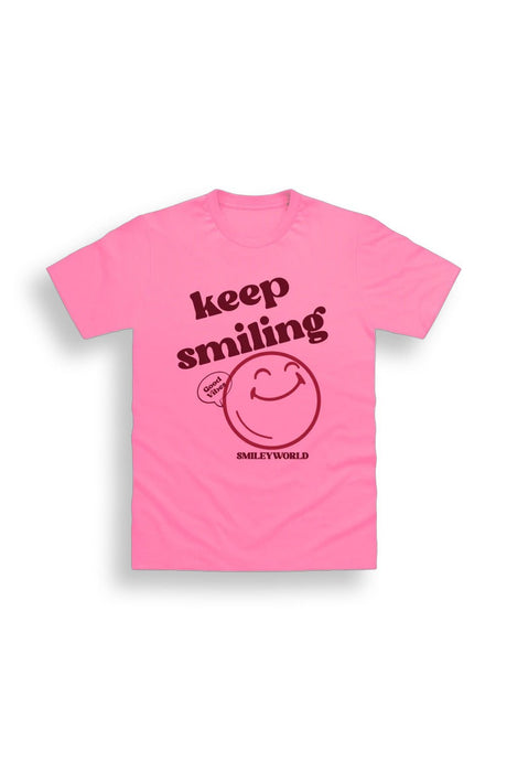 Girls Pink Smiley T Shirt - Brand Threads