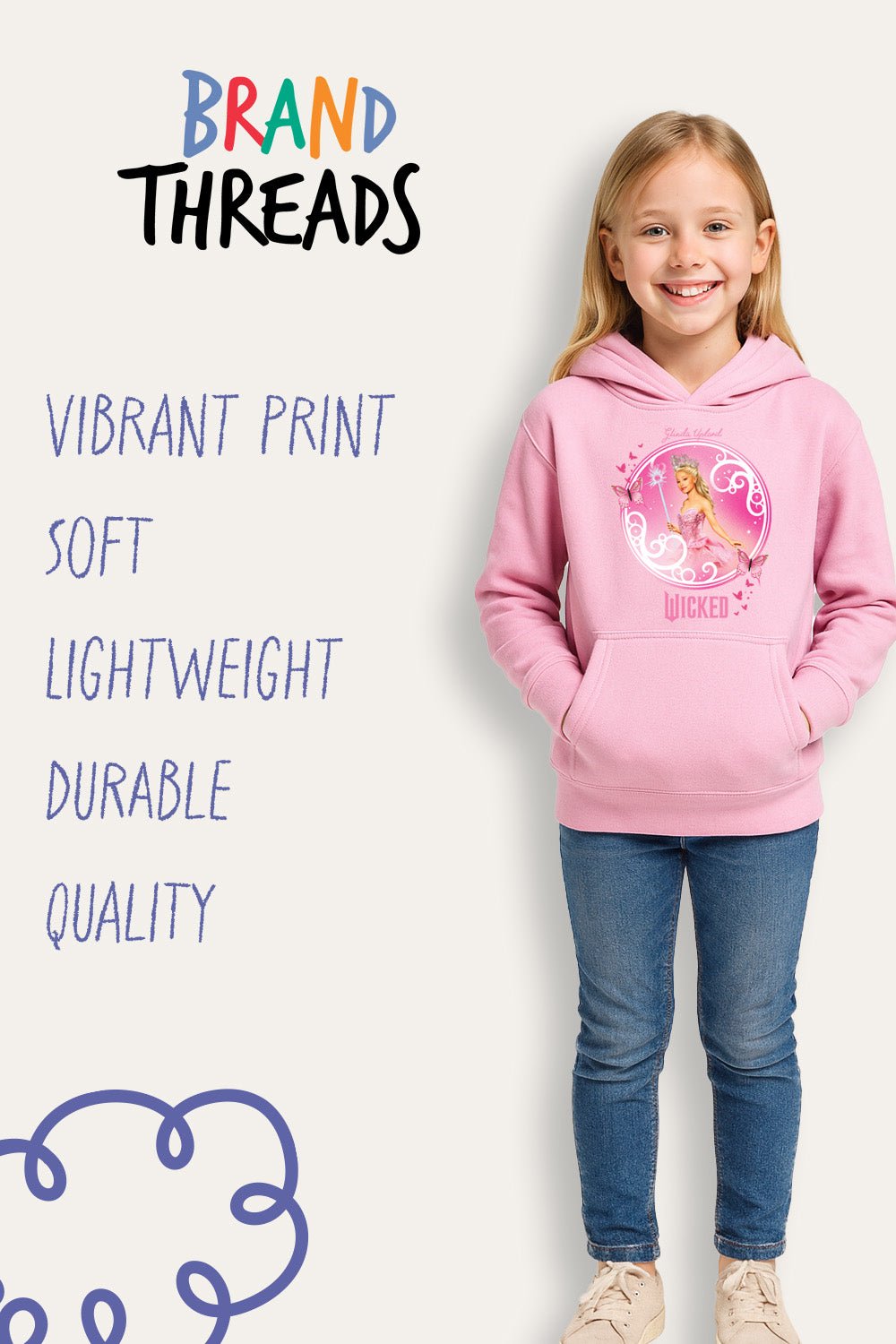 Girls Pink Wicked Hoodie - Brand Threads