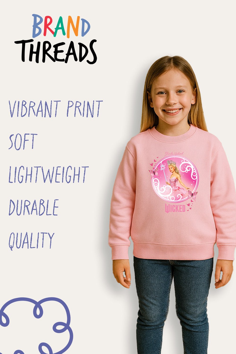 Girls Pink Wicked Sweatshirt - Brand Threads