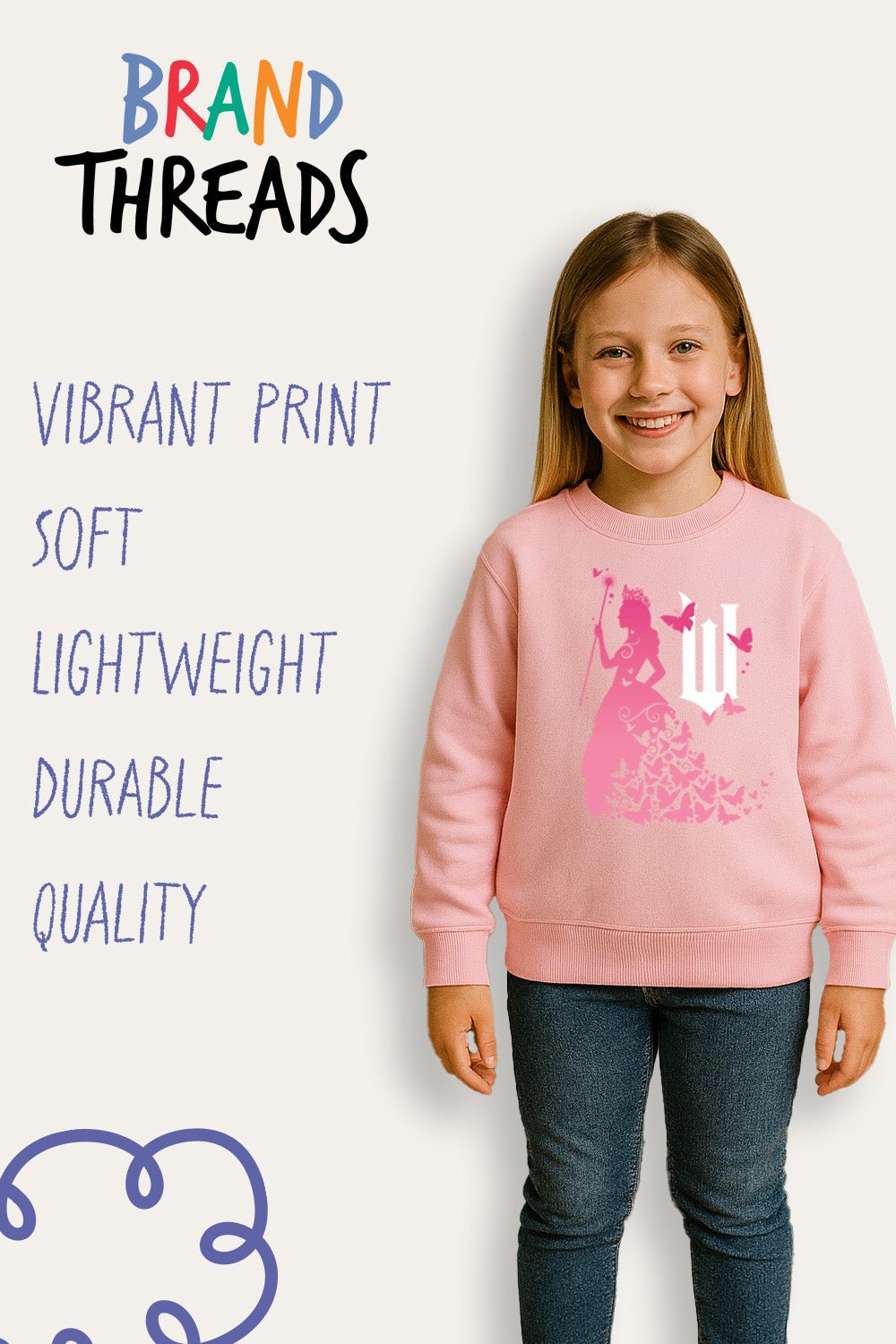 Girls Pink Wicked Sweatshirt - Brand Threads