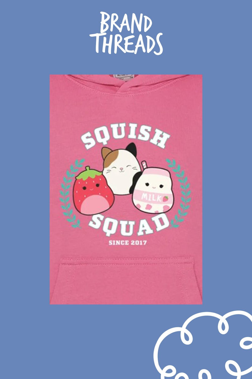 Girls Squishmallows Pink Hoodie - Brand Threads