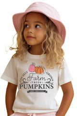 Girls T-Shirt – Farm Fresh Pumpkins Autumn Graphic Tee - Brand Threads