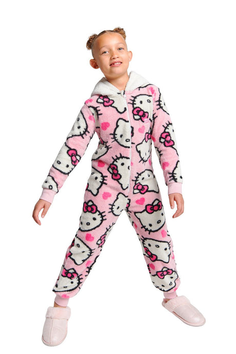 Hello Kitty Girls Fleece Onesie - Brand Threads