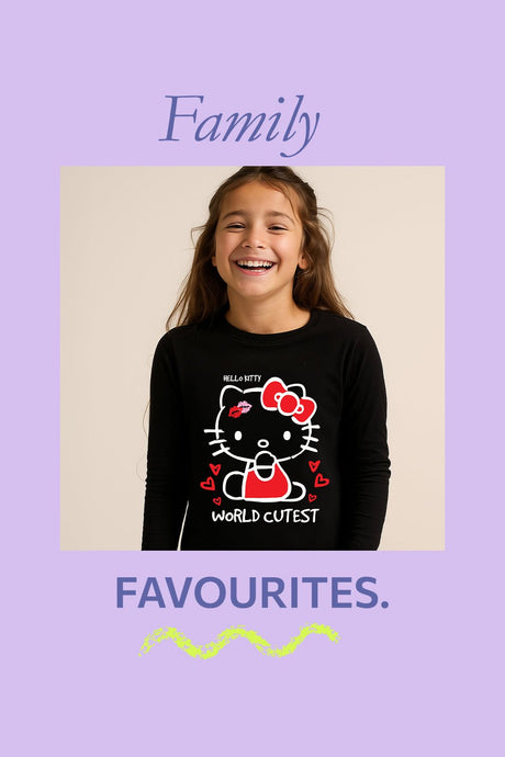 Hello Kitty girls pjs – two - piece set with character print top & bottoms - Brand Threads