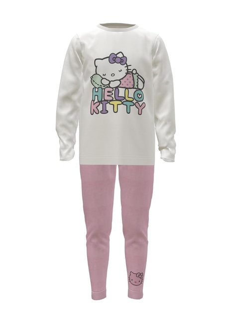 Hello Kitty Girls Pyjamas Long Sleeved Kids Pyjamas Set Official Merchandise - Brand Threads