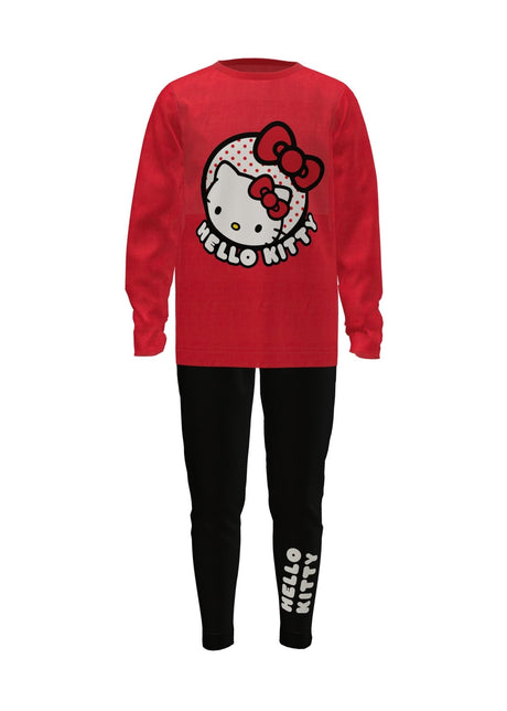 Hello Kitty Girls Pyjamas Long Sleeved Kids Winter Pyjamas Set Official Merchandise - Brand Threads