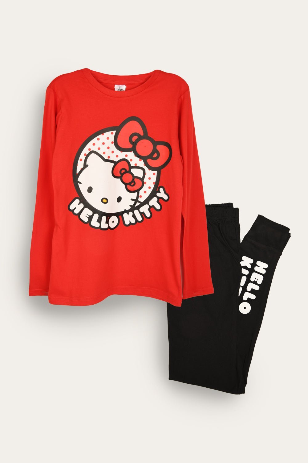 Hello Kitty Girls Pyjamas Long Sleeved Kids Winter Pyjamas Set Official Merchandise - Brand Threads