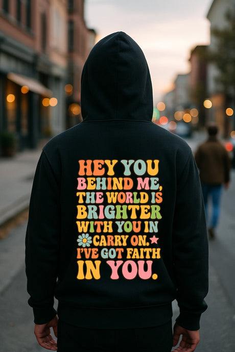 Hey You Behind Me Retro Typography Hoodie - Brand Threads