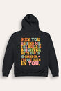 Hey You Behind Me Retro Typography Hoodie - Brand Threads