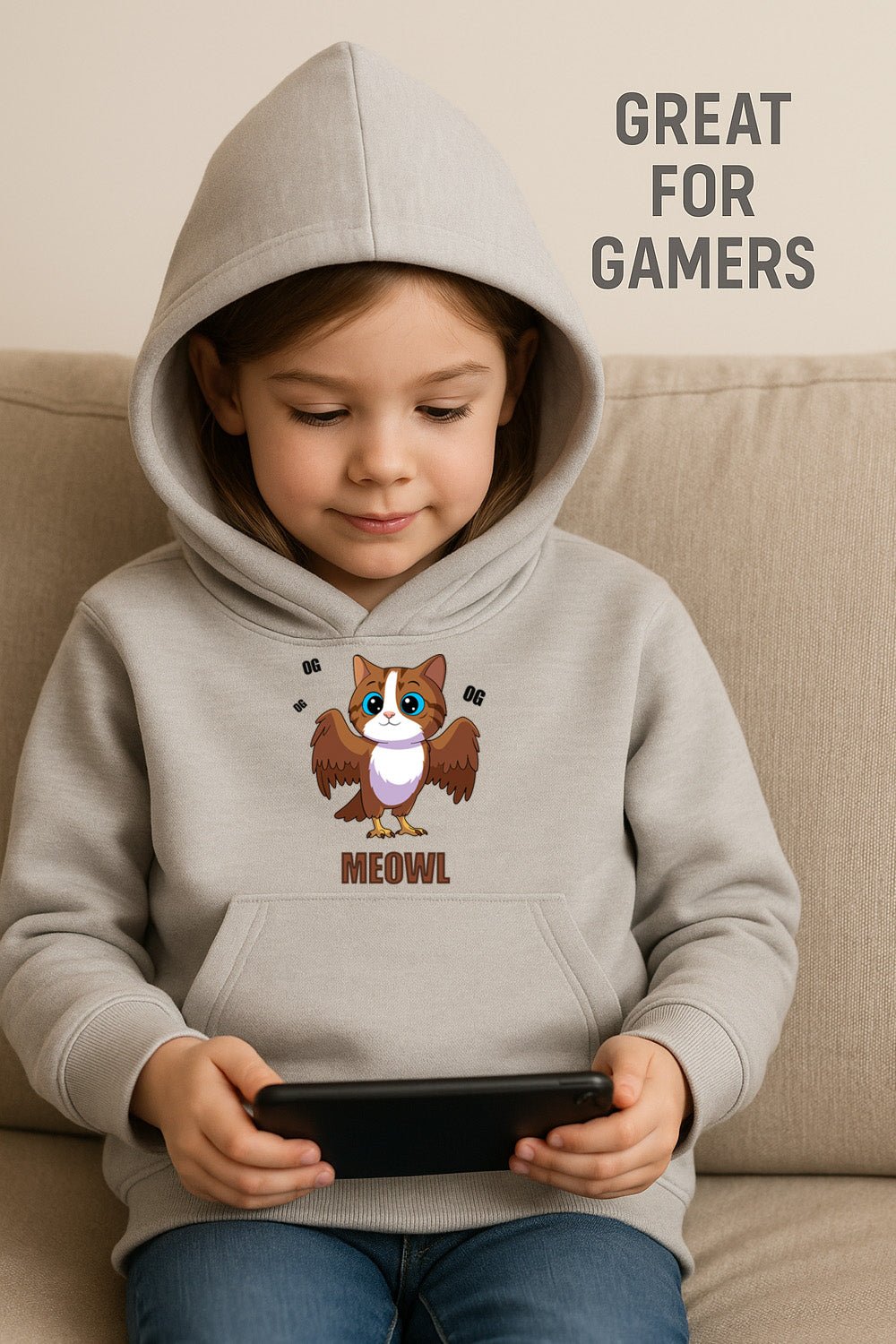 Italian Brainrot Kids Grey Hoodie - Brand Threads