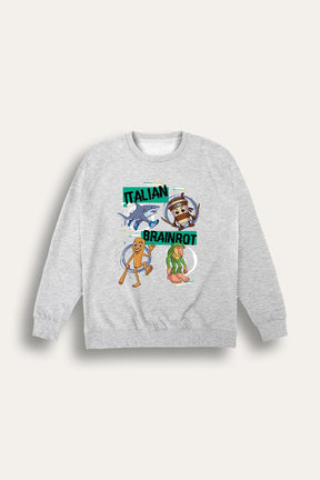 Italian Brainrot kids grey sweatshirt - Brand Threads